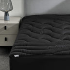 Sleep Zone King Size Cooling Mattress Topper, Premium Zoned Cool Mattress Pad Cover, Padded Mattress Protector Breathable Washable, Deep Pocket 8-21' (Black, King)