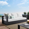 Modway Tahoe Aluminum Outdoor Patio Sofa In Gray White