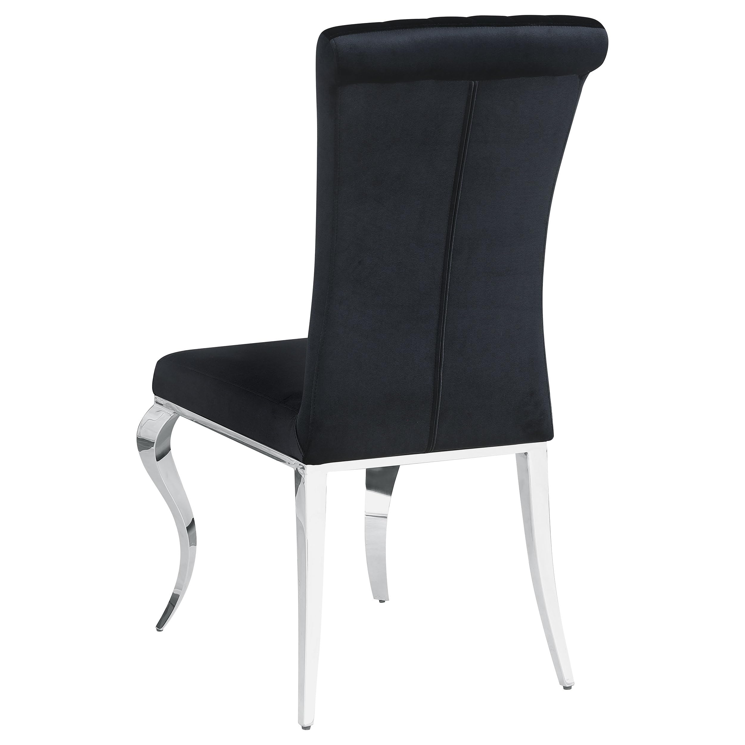 Coaster Home Furnishings Betty Upholstered Side Chairs Black and Chrome (Set of 4)