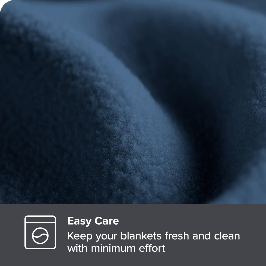 Bare Home Polar Fleece Blanket - Throw Blanket - Dark Blue - Warm & Cozy - Premium Fleece Blanket - Blanket For Bed, Sofa, Campi