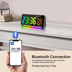Samshow 120Db Super Loud Alarm Clock Heavy Sleepers Adults, Loud Alarm Clock Bluetooth Sync Time,15 Wake Up Sounds, 7 Color Nigh