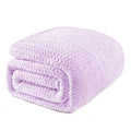 Exclusivo Mezcla Lilac Purple Fleece King Size Blanket For Bed, Super Soft Cozy Blankets With Decorative Wave Textured, Lightwei