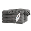 Mcjaw Electric Heated Blanket 50''X 60'' Throw Size, 4 Heating Levels And 3-Hour Auto Off, Lightweight And Breathable - Ash Grey