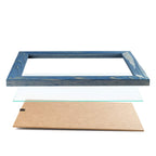 Rustic Wooden Picture Frames 8X10 - Navy Blue - Set Of 2-100% Natural Eco Solid Wood And High Definition Real Glass For Wall Mou