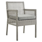 Modway Aura 7 Piece Outdoor Patio Wicker Rattan Set In Gray Gray