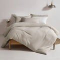 Mildly Duvet Cover Twin - 100% Washed Microfiber Super Soft Oatmeal Bedding Set 2Pcs, Breathable & Lightweight Comforter Cover W