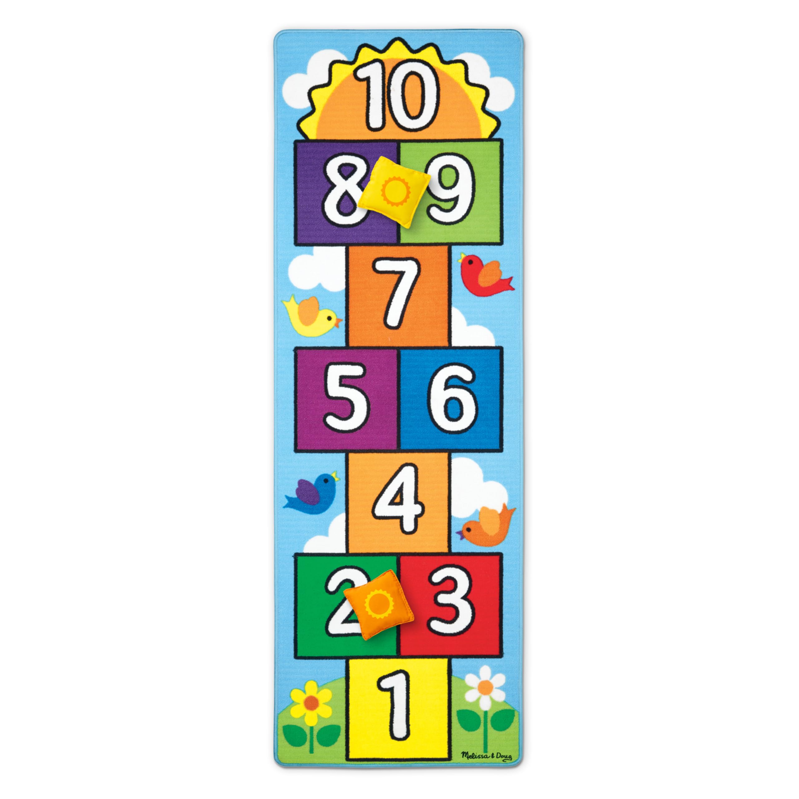 Melissa & Doug Hop & Count Hopscotch Rug (Play Space & Room Decor, Skid-Proof Backing, 27    H X 5.5    W X 5.5    L) - Classic
