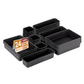 Kuber Industries Plastic Set Of 24 MultiPurpose Makeup Drawer Organisers Set For Storage | Drawer Divider For Kitchen & Bathroo