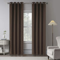 Cocoa Brown 100% Blackout Linen Curtains 100 Inches Long 2 Panels For Bedroom,Modern Farmhouse Full Black Out Room Darkening The
