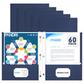 Two Pocket Folders, Pandri 60 Pack Two Pocket Folders With Prongs, 3 Prong Folders Designed For Office And Classroom, Letter Siz