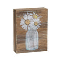 Inspirational Wood Grain Mini Block Sign, 4 (Daisies)