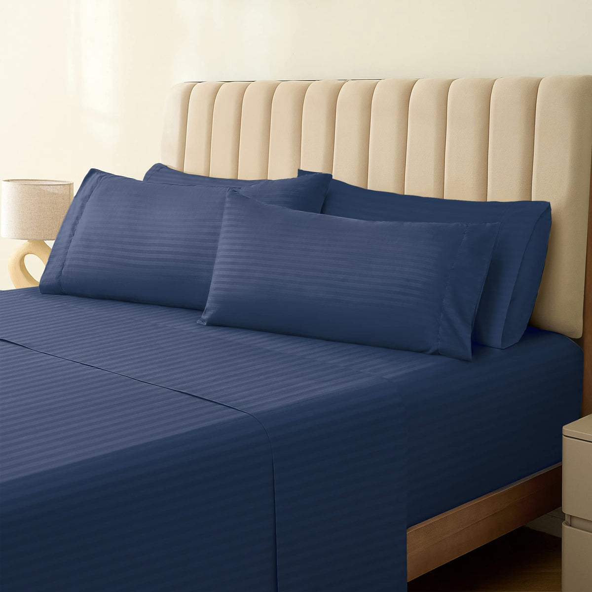 Luxclub 6 Pc Full Size Sheet Set Bed Sheets, Breathable Luxury Bed Sheets, Deep Pockets 18' Wrinkle Free Cooling Bed Sheets Mac