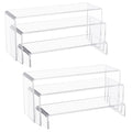 Jusalpha 6 PC 10 Large Clear Acrylic Riser Set, Acrylic Display Risers Shelf Showcase Fixtures for Jewelry, Display Stand for 