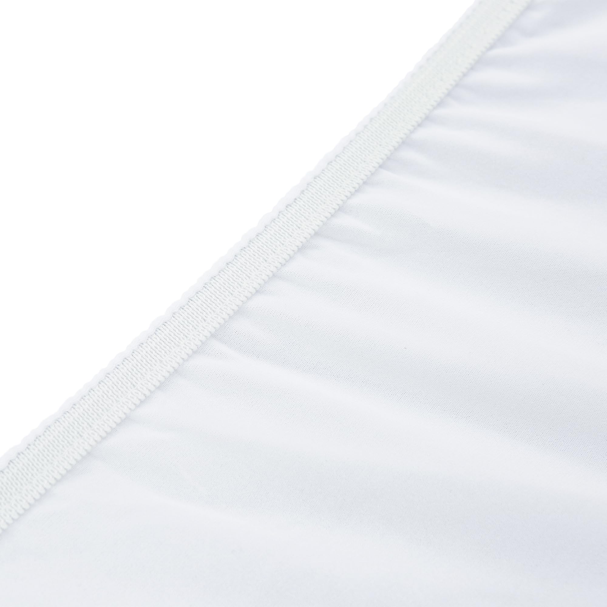 Newisher Round Fitted Table Cover Spandex Stretch Tablecloth White Table Top Cover With Elastic Edged For Dining Picnic Patio 60 Inch
