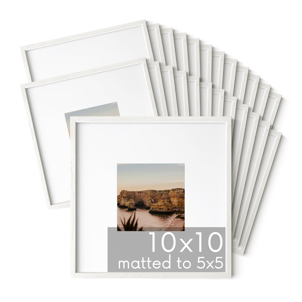 HAUS AND HUES Square Picture Frames 10 x 10 Set of 25 - Photo Gallery Wall Frame Set, Wood 10x10 Frames, 10 x 10 Frames Gallery 