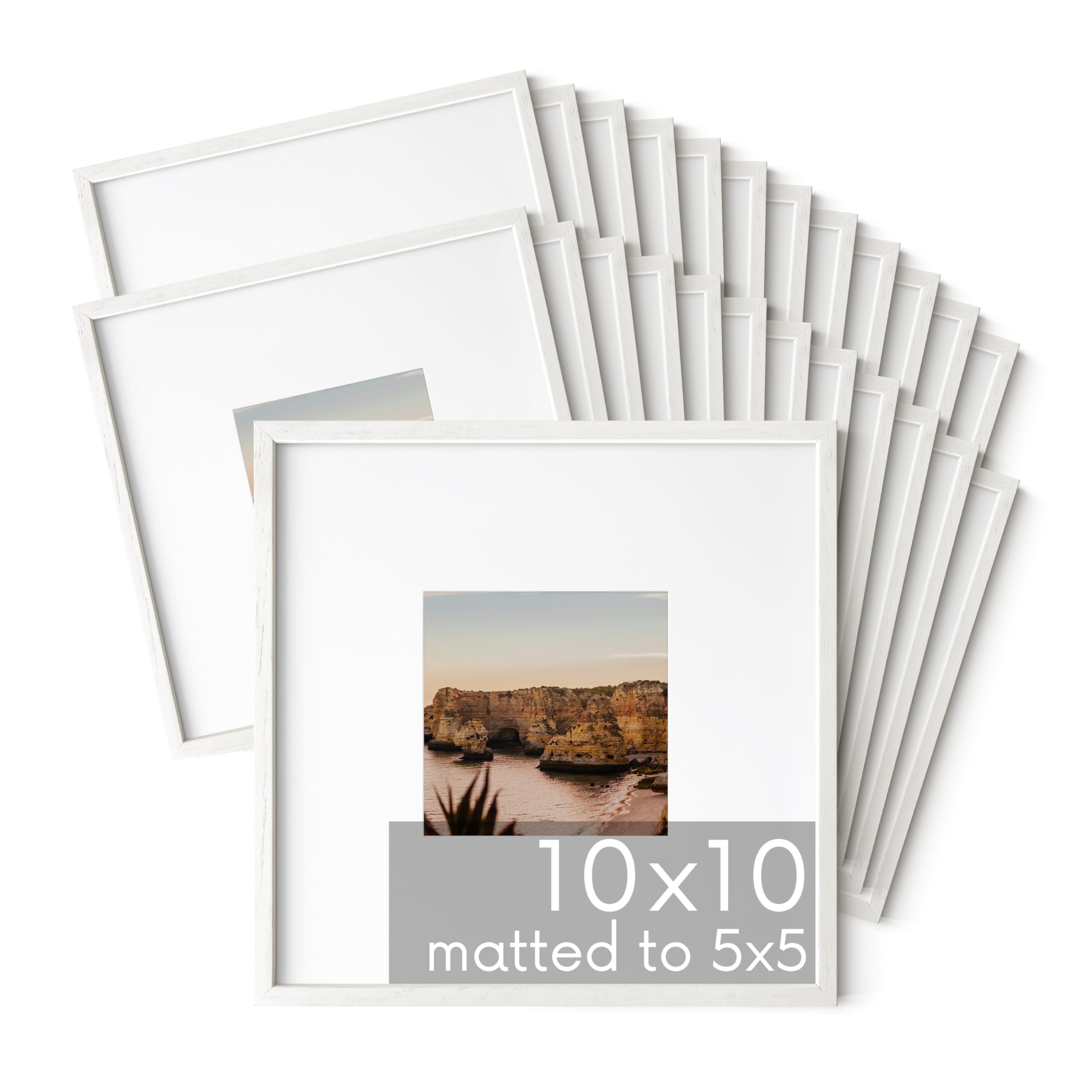 HAUS AND HUES Square Picture Frames 10 x 10 Set of 25 - Photo Gallery Wall Frame Set, Wood 10x10 Frames, 10 x 10 Frames Gallery 