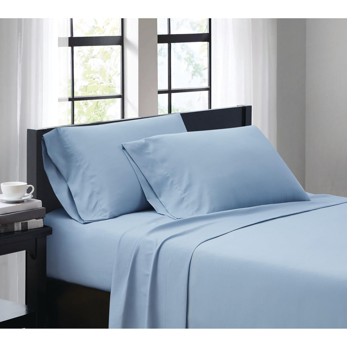 Truly Soft Everyday Sheet Set Light Blue Polyester 3-Piece Twin Xl Sheet Set, Solid Color Themed, Adult Bedding, Oeko-Tex Certif