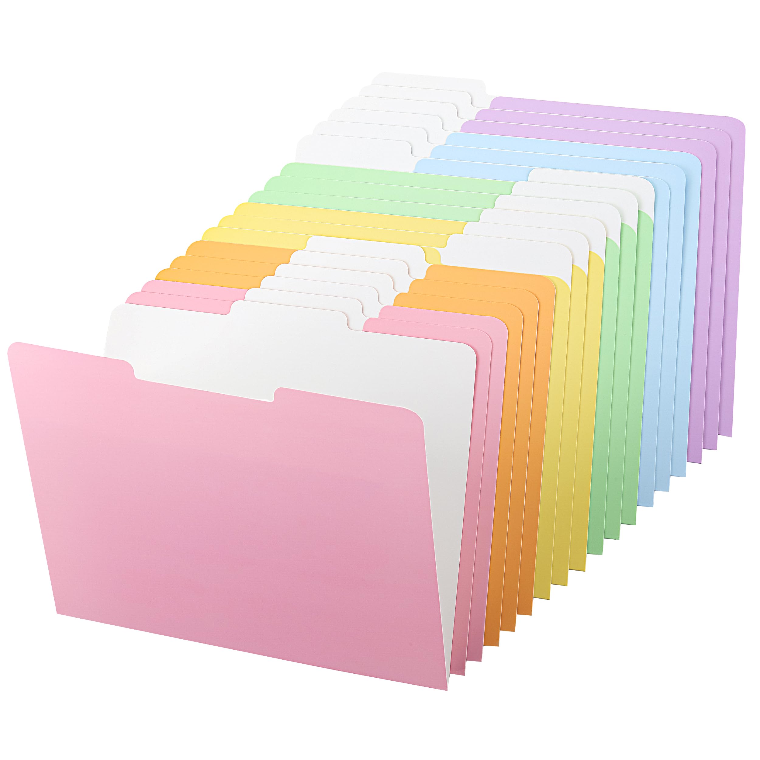 Mr. Pen File Folders, 18 Pack, Pastel Colors, 1/3-Cut Tab, Letter Size, Office Supplies