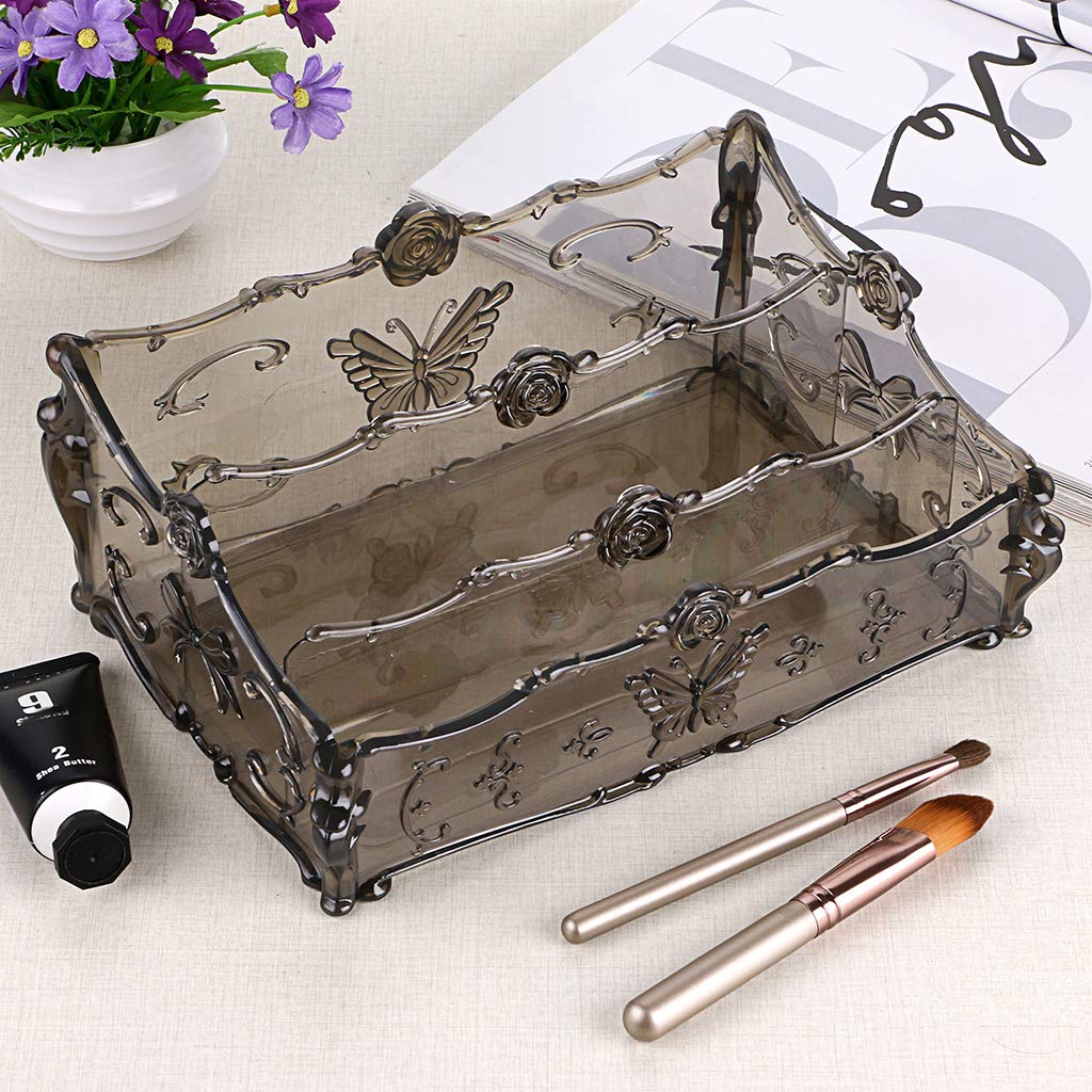 Hipiwe 3 Slots Acrylic Makeup Organizers - Cosmetic Storage Rack Holder, Dresser Vanity Box Desktop Skin Care Products Container