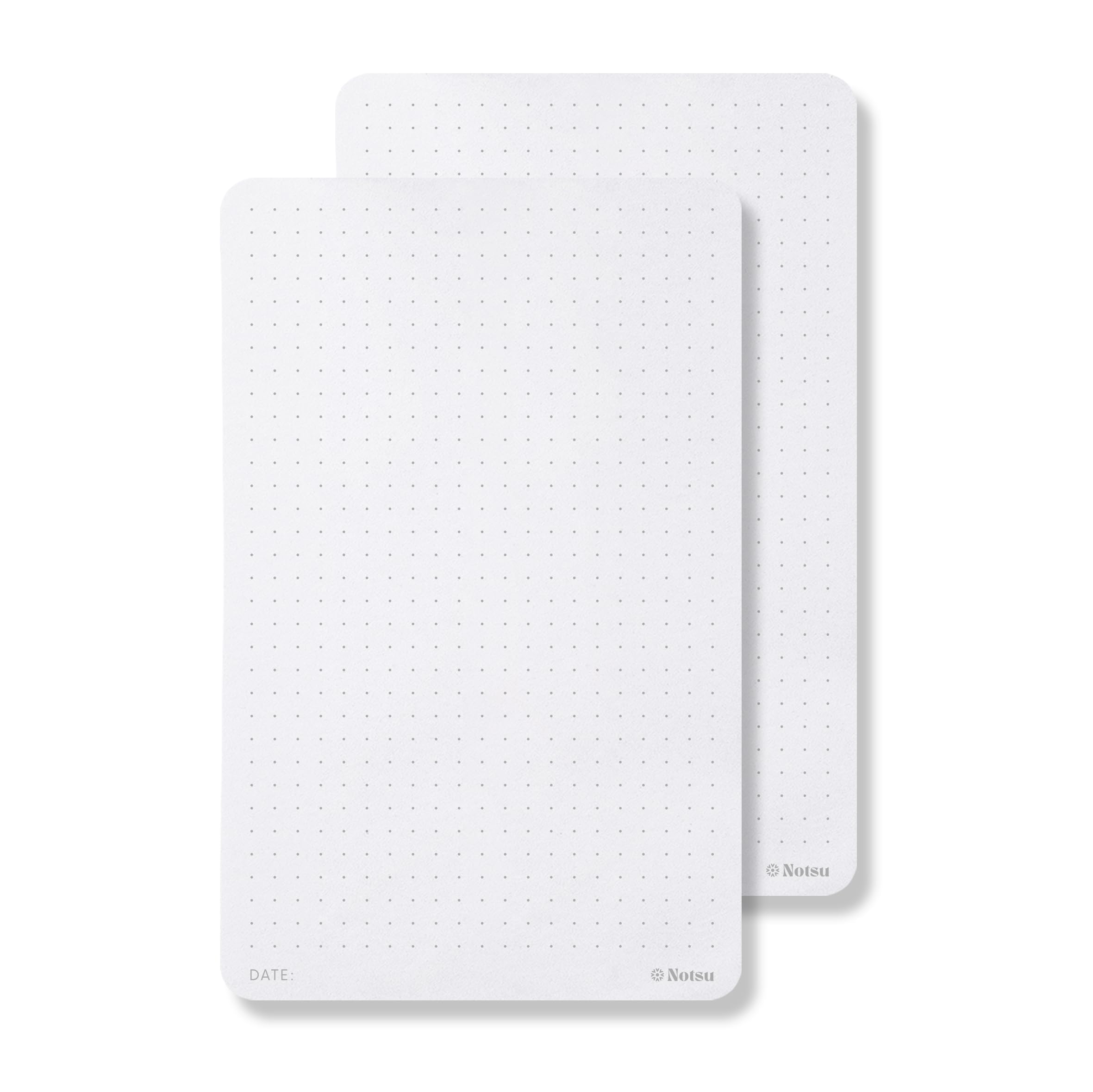Notsu Dot Grid Small Desk Notepad 2 Pack | Minimalist Dotted Memo Note Pads With Premium Thick Paper, 3.9' X 6.3'