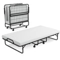 Giantex Folding Bed With Mattress For Adults, Twin Size Rollaway Beds For Guest, Portable Foldable Bed W/Memory Foam Mattress & Metal Frame, Space Saving Fold Up Bed For Easy Storage, 75'X 38'