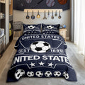 Feelyou Football Sport Bedding Set Twin Size Soccer Theme For Kids Boys Comforter Set United States Football Teens Duvet Set Nav