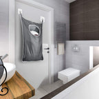 Hanging Laundry Hamper Bag Behind Door Space Saving With Stainless Steel Hooks Zip, For Bathroom,Kids Room,Travel,College Dorm,2