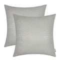 BRAWARM Faux Leather Pillow Covers 18 X 18 Inches, Gray Leather Pillow Covers Pack of 2, Crocodile Leather Decorative Throw Pill