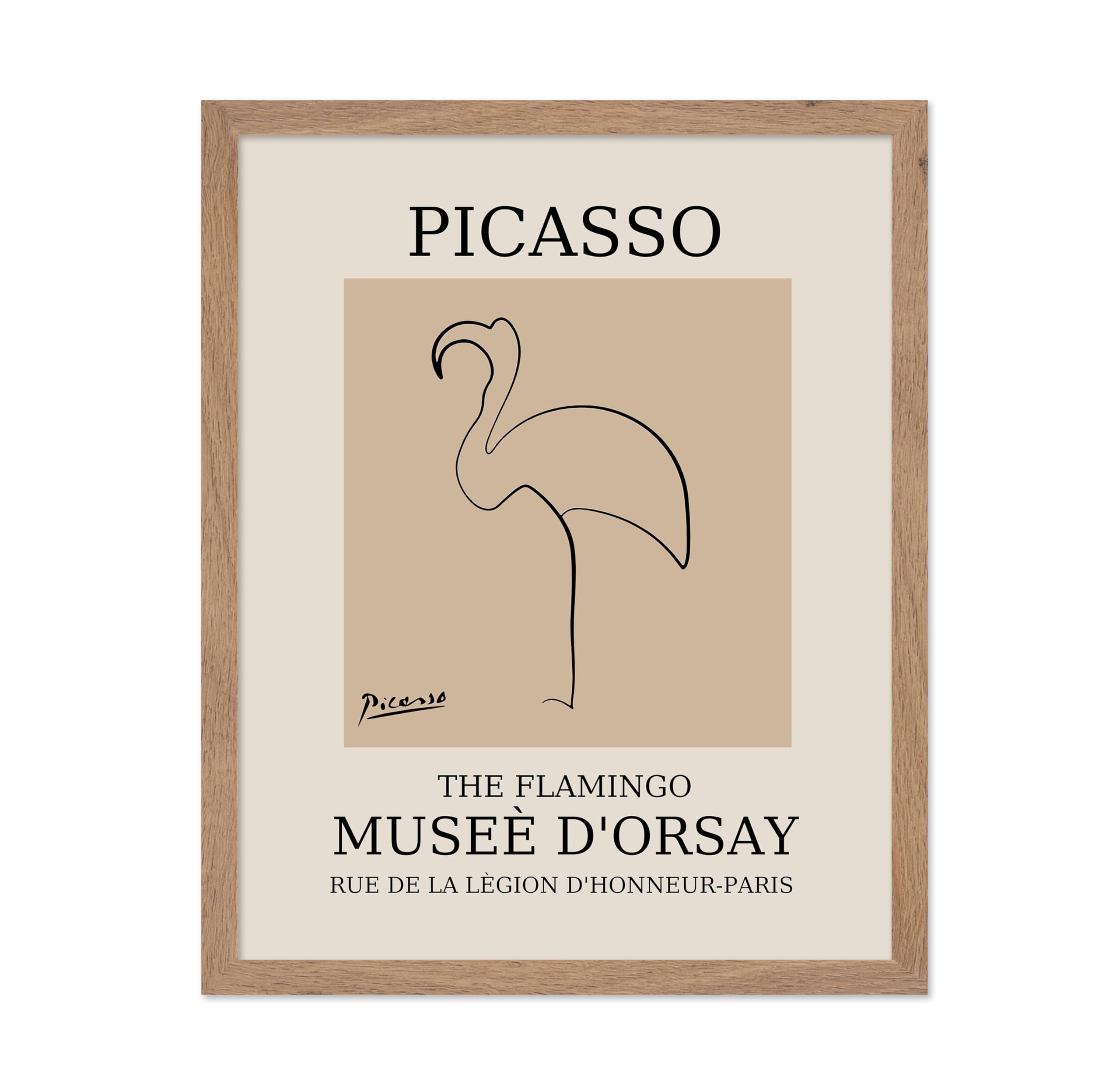 Poster Master Vintage Picasso Poster - Retro Minimalist Print - Gift for Artist, Housewarming - Flamingo, Line Drawing, Sketch, 