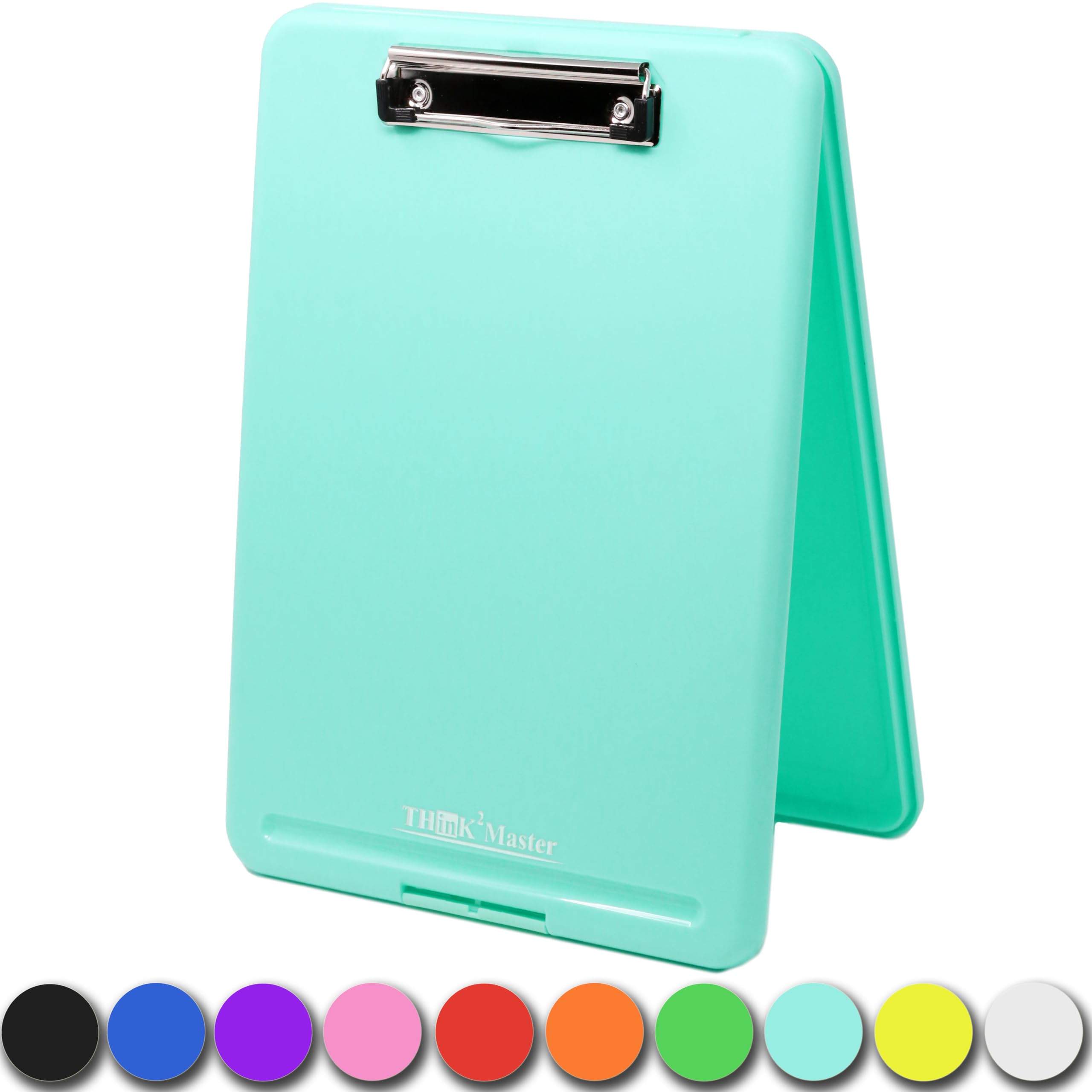 Think2Master Teal Plastic Storage Clipboard. | 25% Heavier & 25% Sturdier| Heavy Duty And Wont Flex Or Bend Like Other Brands (C