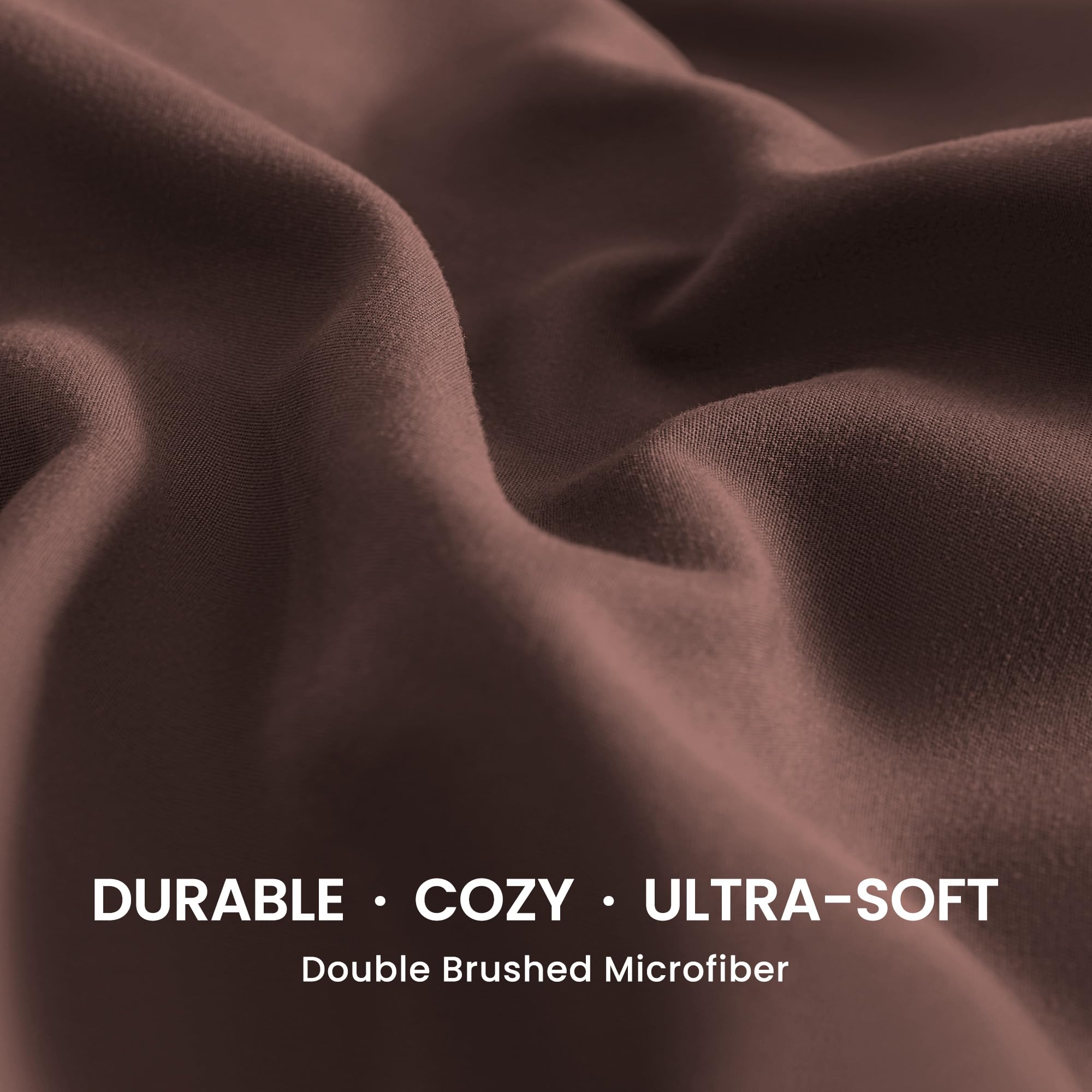 Sleep Zone Nanotex Super Soft Cooling Twin Bed Sheets Set For Kids 3 Piece - Easy Care Fitted Flat Sheet & Pillowcase Sets - Wrinkle Free, Fade Resistant, Deep Pocket 16' (Brown, Twin)