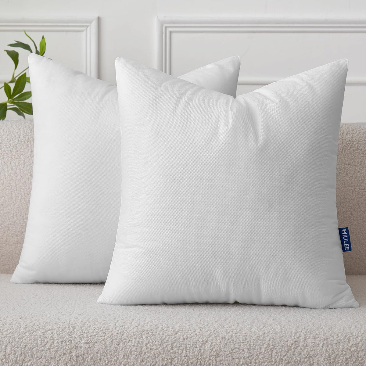 Miulee Set Of 2 Throw Pillow Inserts 22X22 Inches, Nowoven Decorative Pillow Inserts For Living Room
