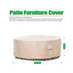 F&J Outdoors Patio Furniture Covers Waterproof Uv Resistant Rip-Stop Fabric Round Patio Table Cover Furniture Cover, Beige, 72'
