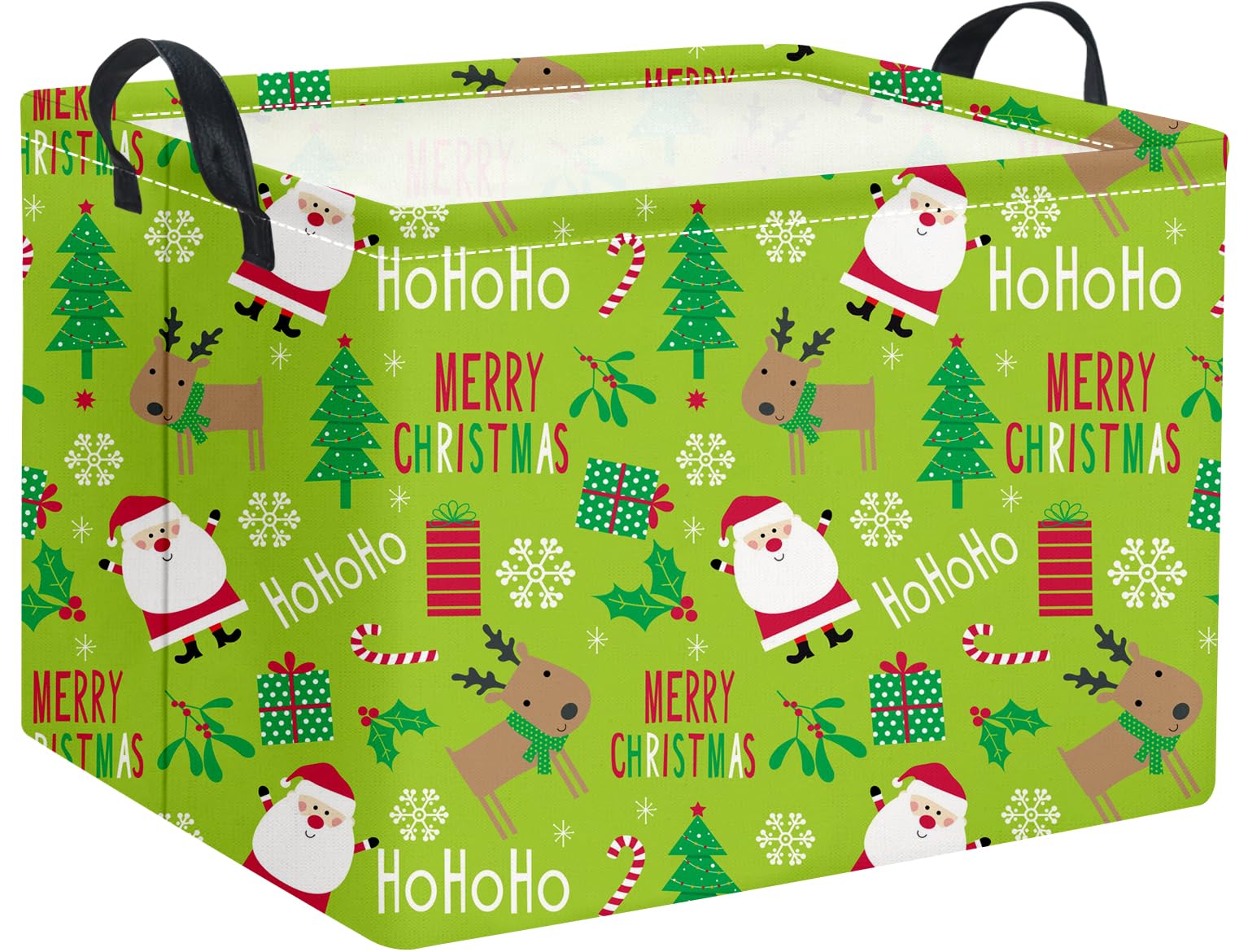 HIYAGON Rectangular Christmas Basket Fabric Storage Bin Storage Boxes,Collapsible Storage Basket for Clothes,Books.Shelves Baske