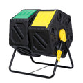 Nouva 37 Gallon Compost Bin Dual Chamber Composter Tumbler Rotating Chamber Garden Composter Bin with 2 Sliding Doors Steel Fram
