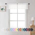 Aiyufneg White Sheer Window Valance Curtains, Light Filtering Kitchen Valances Windows Treatment, Small Voile Sheer Curtains For