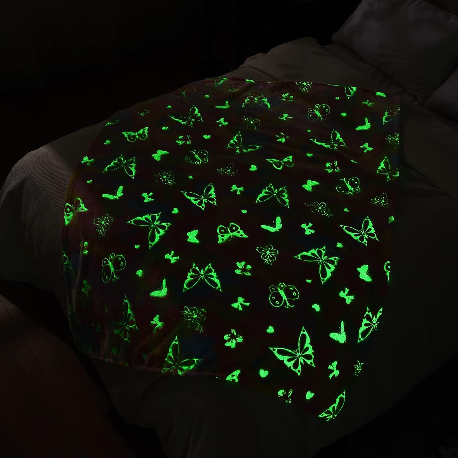 Sochow Butterfly Glow In The Dark Blanket Presents For Daughters, Toys For 3-10 Year Old Birthday Presents, Soft Cozy Flannel Th