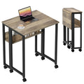 Greenforest Folding Desk Small Rolling Desk With Storage Shelf,31.5 Inch Foldable Computer Desk With Wheels For Small Space, Easy Assembly,Black