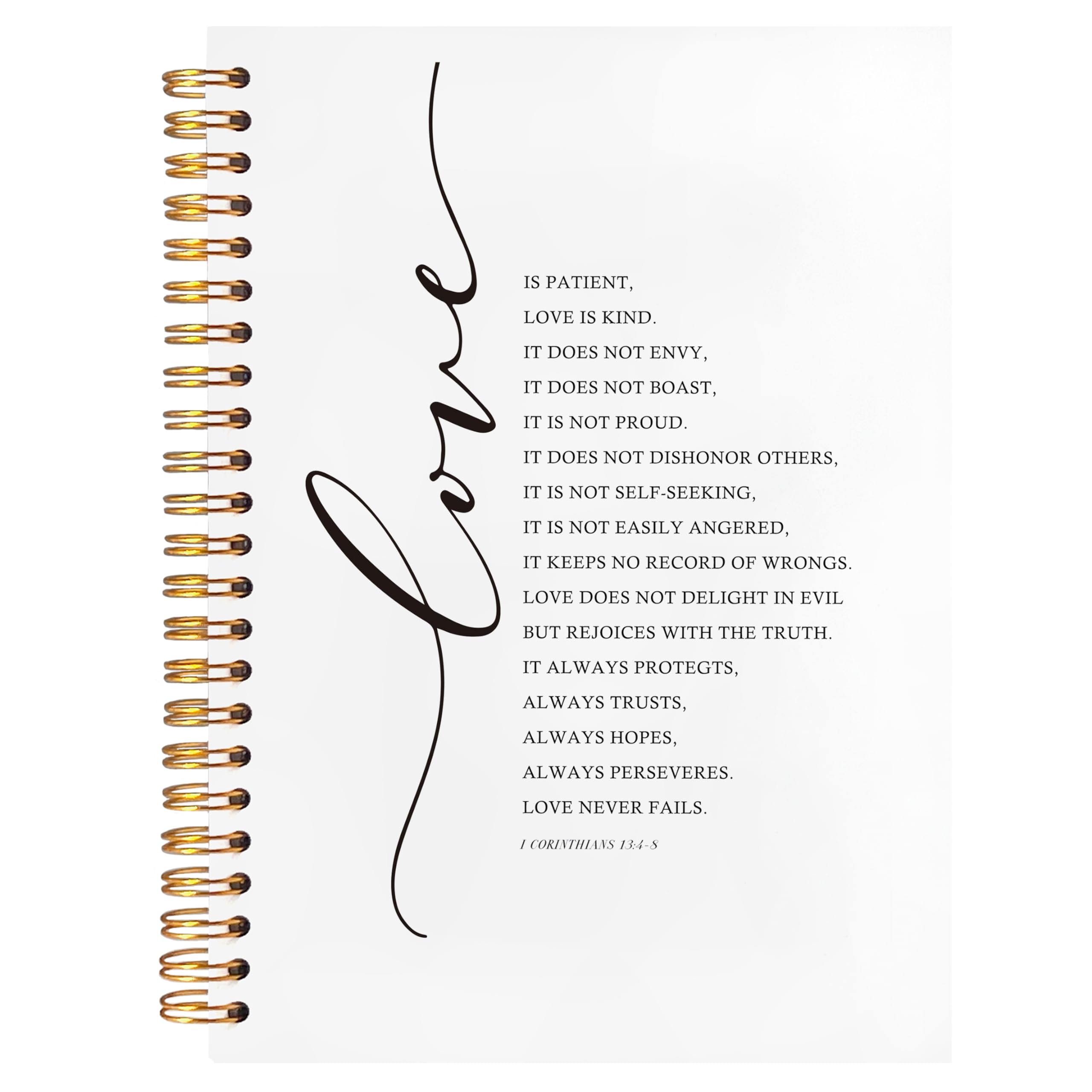 Bearcake 1 Corinthians 13 Love Never Fails Christian Notebook Journal, Christian Gifts For Women Men, Bible Notebooks For Note T