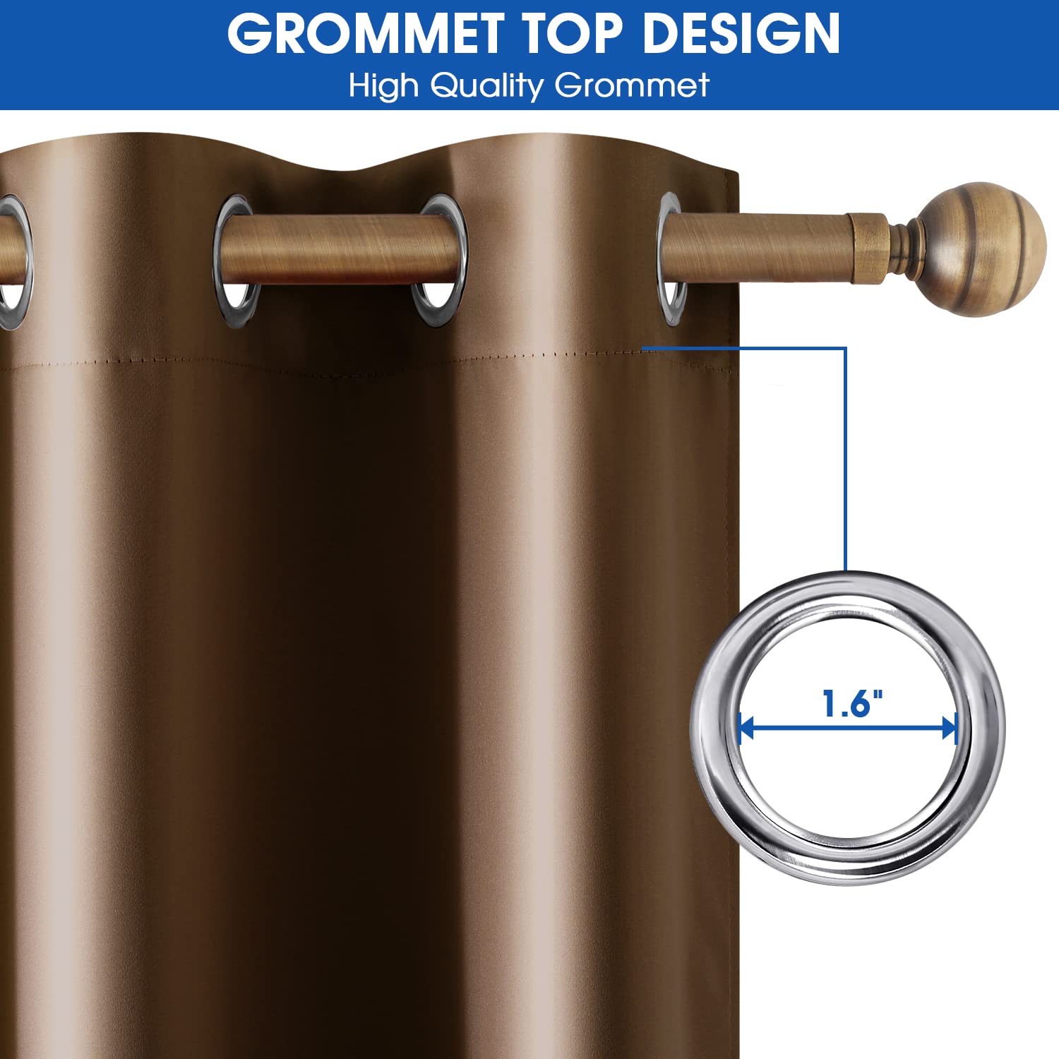 Homeideas 2 Panels Faux Silk Curtains Chocolate Blackout Curtains For Nursery 52 X 84 Inch Room Darkening Satin Curtains For Bed