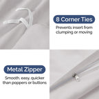 Duvet Cover Twin/Twin Xl Size Set - Extra Soft Twin/Twin Xl Size Duvet Cover 68 X 90 With 1 Pillow Shams - Hotel Luxury And Fade Free W/ Zipper Closures & Ties - Breathable Bedding Set (French Grey)
