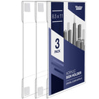 Acrylic Sign Holder With Hook And Loop Adhesive, 8.5 X 11 Inches - Portrait Or 11 X 8.5 Inches - Landscape, Clear Wall Mount Fra