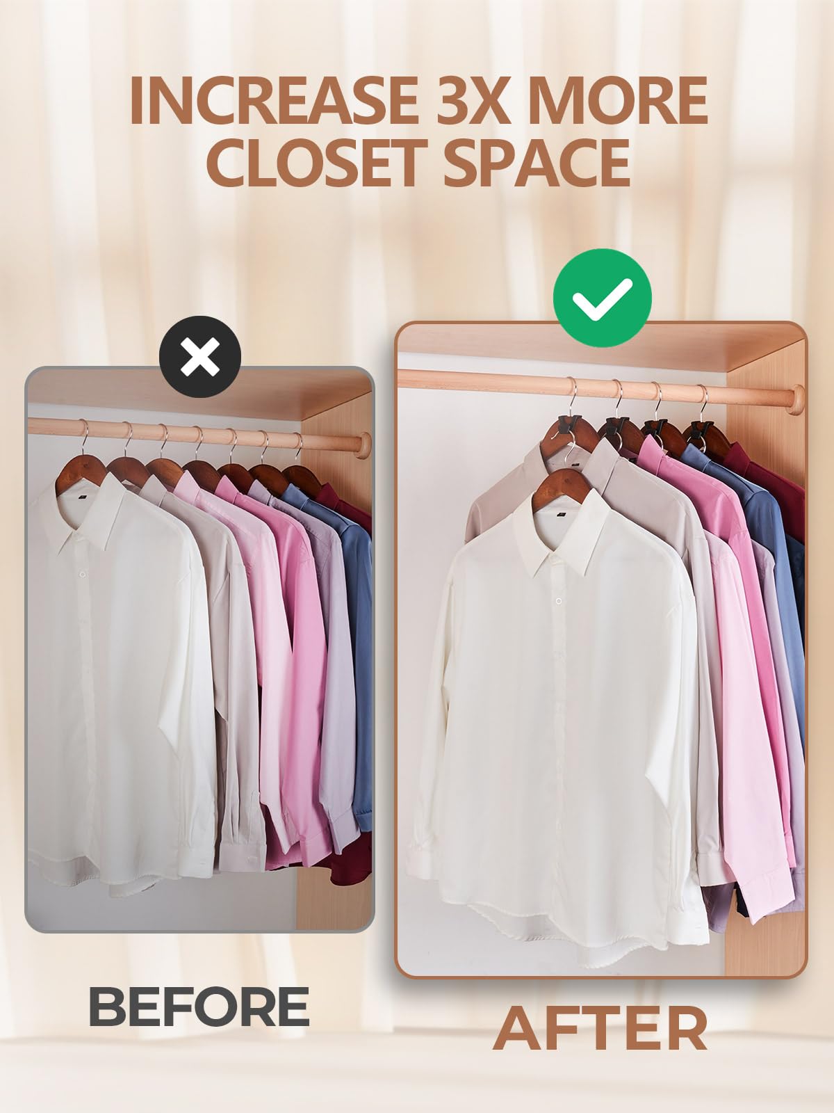 House Day Space Saving Hanger Hooks 60 Pack, Black Clothes Hanger Connector Hooks, Heavy Duty Hanger Hooks Space Saver, Premium