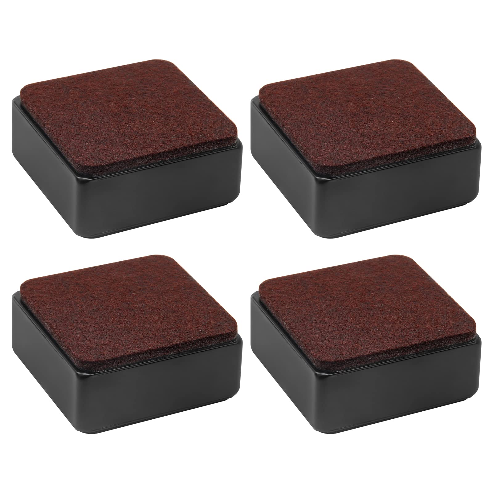 Bonsicoky 4 Pcs Self-Adhesive Furniture Bed Risers, Square Heavy Duty Carbon Steel Table Sofa Risers Adds 1.2' Height With Felt