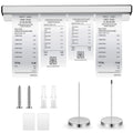 Aluminum Slide Check Rack With 2 Pcs Receipt Holder Spike Desk Receipt Holder Restaurant Ticket Holder Silver Ticket Rail Bill O