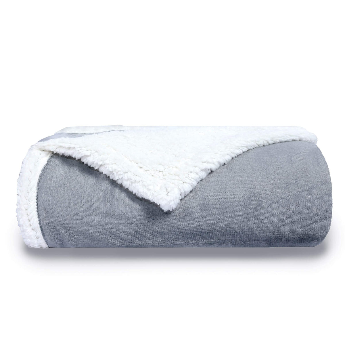 Nanpiper Sherpa Blanket,Soft Fuzzy Fleece Blanket,Warm Plush Egde,Light Grey 50'X60'