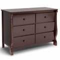 Delta Children Universal 6 Drawer Dresser with Interlocking Drawers  Greenguard Gold Certified, Dark Chocolate