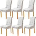 Yiaizhuo Chair Covers For Dining Room Set Of 6 Pack Marble Slipcovers High Back Chairs Cover Stretch Slipcover