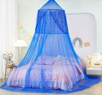 Nattey Black Bed Canopy With Lights Bed Tent For Boys Girls,Canopy For Bed Room Decor, Canopy For Twin To King Size Bed