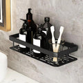 JALCON Black Bathroom Shelf Wall Mounted | Self Adhesive Shower Shelf Organizer | No Drill Bathroom Storage Rack for Shampoo & A